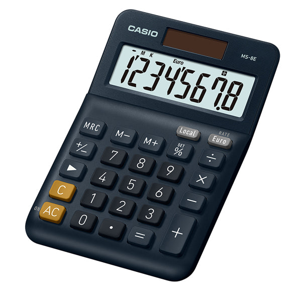 CASIO - MS-8E-W-EP - Calcolatrice da tavolo MS-8E - 31,7x103x145 mm - 8 cifre - plastica - blu - Casio