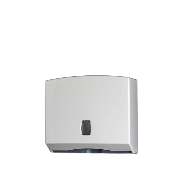 MEDIALINTERNATIONAL - 104022 - Distributore asciugamani piegati Basica - 25x9,2x22 cm - bianco-grigio - Medial International