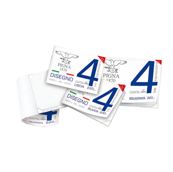 PIGNA - 0220023OR - Blocco Pigna4  - 330x480mm - 4 angoli - 20fg - 200gr - ruvido - Pigna