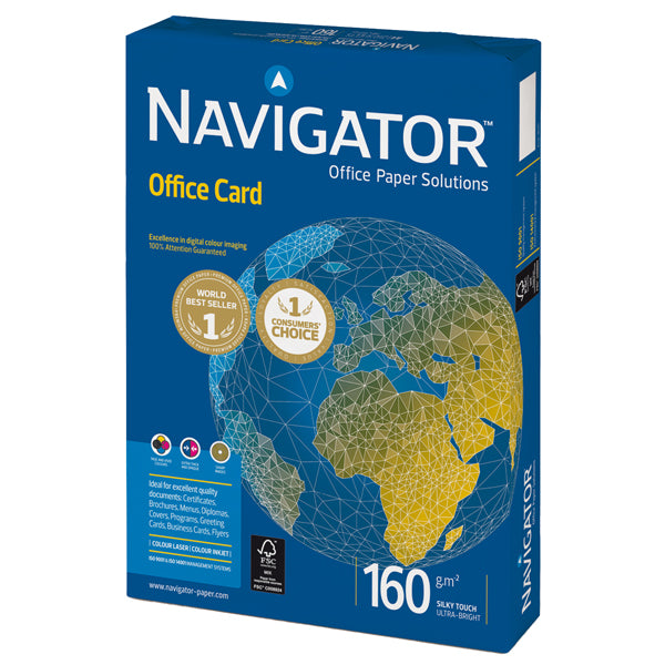 NAVIGATOR - 02 A4 160 NAV - Carta Office Card 160 - A4 - 160 gr - bianco - Navigator - conf. 250 fogli