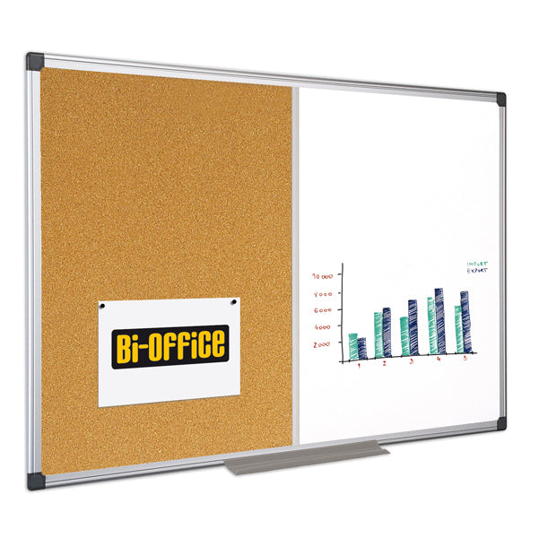 BI-OFFICE - XA0303170 - Lavagna combinata - 60 x 90 cm - bianco- sughero - Bi-Office
