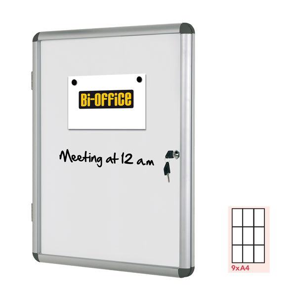 BI-OFFICE - VT630109150 - Bacheca per interni - fondo bianco magnetico - 9 fogli A4 - verticale - Bi-Office