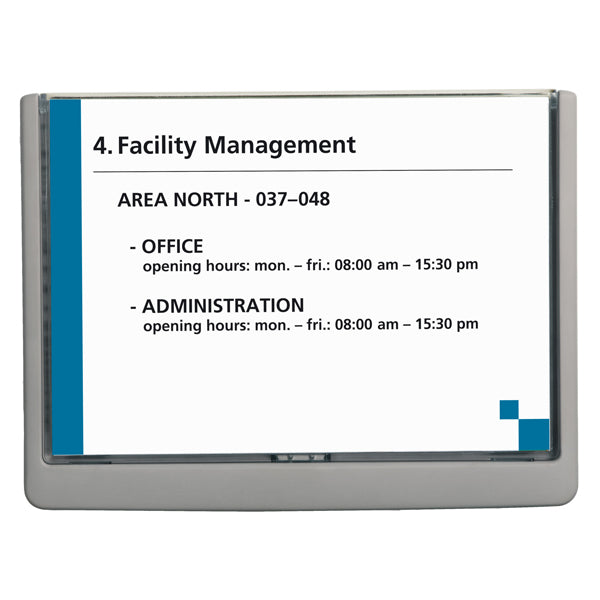 DURABLE - 4866-37 - Targa per porte-pareti Click Sign - 21 x 14,9 cm (A5) - Durable
