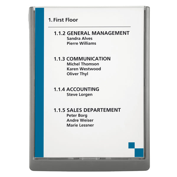 DURABLE - 4867-37 - Targa per porte-pareti Click Sign - 21  x  29,7 cm (A4) - Durable