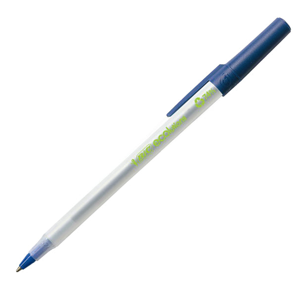 BIC - 893240 - Penna a sfera a scatto con cappuccio ECOlutions - punta 1,0mm - blu  - Bic - conf. 60 pezzi