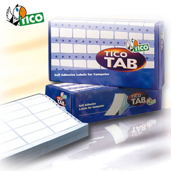 TICO - TAB1-0722 - Etichette a modulo continuo Tico TAB 1 - permanenti - corsia singola - 72 x 23,5 mm - bianco - Tico - conf. 6000 etichette