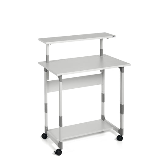 DURABLE - 3718-10 - Pc Workstation System 80 VH - con ruote - 3 ripiani - 80 x 56,4 x 92-122 cm - grigio - Durable