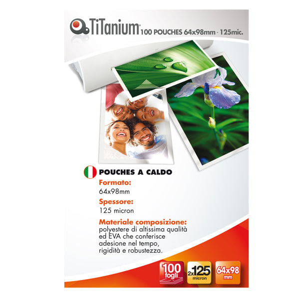 TITANIUM - PP525-09T - Pouches - key card - 64x98 mm - 2x125 micron - Titanium - conf. 100 pezzi
