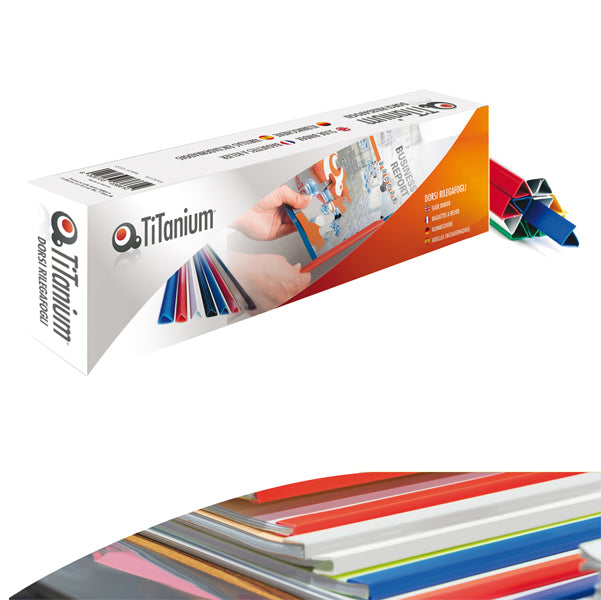 TITANIUM - DOR.RIL 4W - Dorsi per rilegatura - 4 mm - bianco - Titanium - scatola 50 pezzi