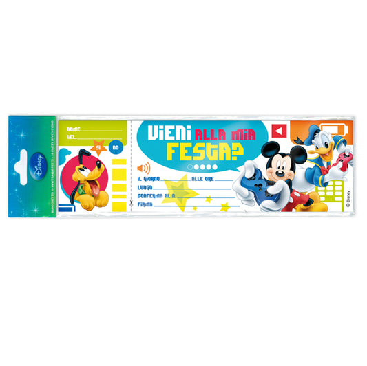 REX SADOCH - WYASSDIS - Blocchetto invito alla festa Mickey Disney - Rex Sadoch - conf. 10 inviti