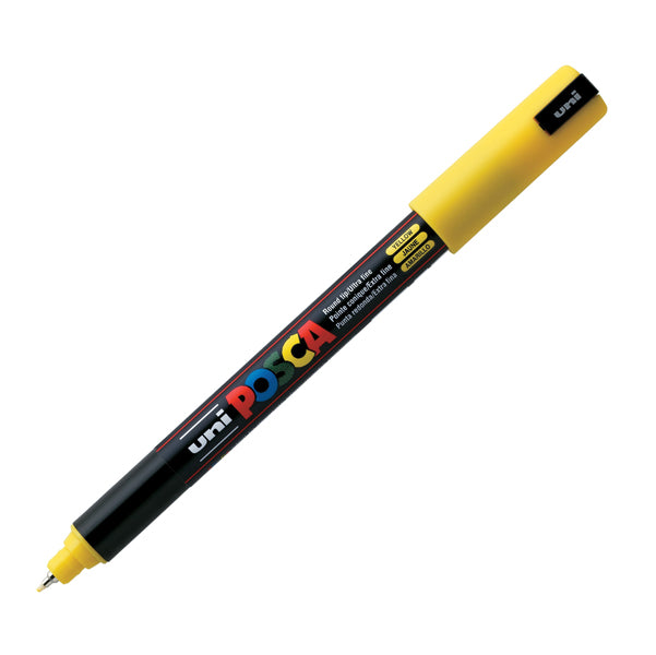 UNI MITSUBISHI - M PC1MR G - Marcatore a base d'acqua Uni Posca Pen PC1M - punta extra fine 0,7mm - giallo  - Uni Mitsubishi