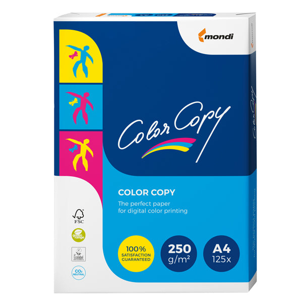MONDI - 6371 - Carta Color Copy - A4 - 250 gr - bianco - Mondi - conf. 125 fogli