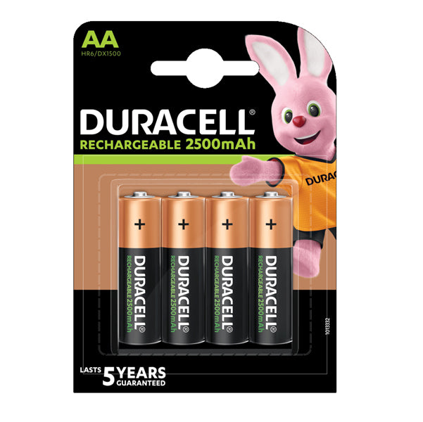 DURACELL - 8136752 - Pile AA ricaricabili - 2500 mAh - Duracell Precharged - blister 4 pezzi