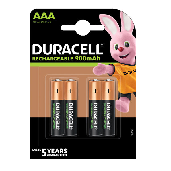 DURACELL - 81364755 - Pile ricaricabili Mini Stilo AAA - Precharged - 900mah - Duracell - blister 4 pezzi