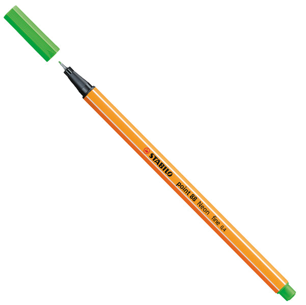 STABILO - 88-033 - Fineliner Point 88  - tratto 0,4 mm - verde fluo 033 - Stabilo