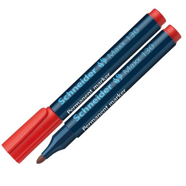 SCHNEIDER - P113002 - Marcatore permanente Maxx 130 - punta conica - Tratto 1,00-3,00mm - rosso - Schneider