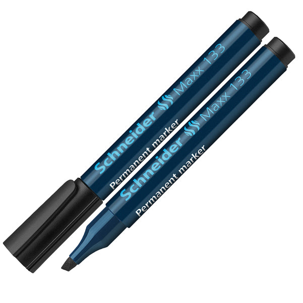 SCHNEIDER - P113301 - Marcatore permanente Maxx 133 - punta a scalpello - Tratto 1,00-4,00mm - nero - Schneider