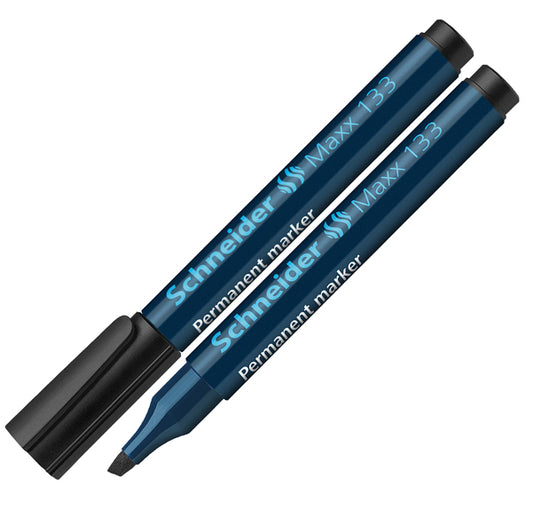 SCHNEIDER - P113301 - Marcatore permanente Maxx 133 - punta a scalpello - Tratto 1,00-4,00mm - nero - Schneider