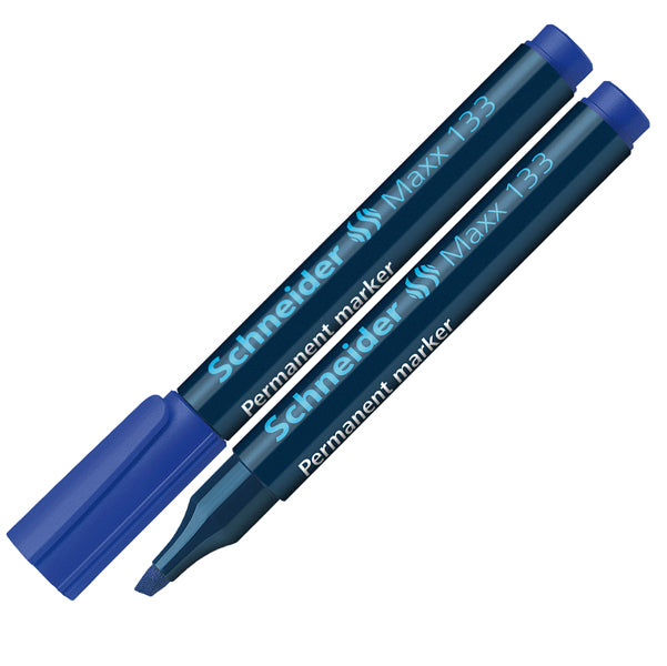 SCHNEIDER - P113303 - Marcatore permanente Maxx 133 - punta a scalpello - tratto da 1,00-4,00mm - blu  - Schneideri