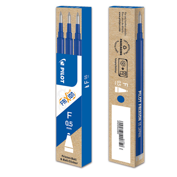 PILOT - 006571 - Refill sfera a scatto Frixionball Clicker - punta 0,5mm - blu - Pilot - conf. 3 pezzi