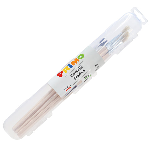 PRIMO - MOROCOLOR - 1239PTQ10 - Pennelli e Portapennelli  - in ppl - Primo - astuccio con 5+5 pennelli