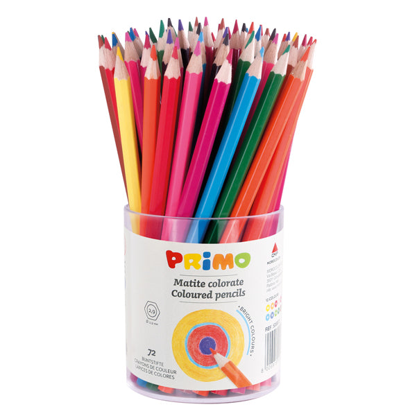 PRIMO - MOROCOLOR - 505B72 - Matite colorate - diametro mina 2,90 mm - colori assortiti - Primo - bicchiere 72 matite