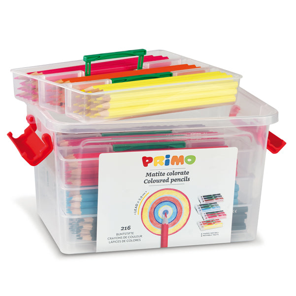 PRIMO - MOROCOLOR - 507MAT216 - Matite colorate - diametro mina 2,9 mm - 12 colori assortiti - Primo - schoolbox 216 pezzi