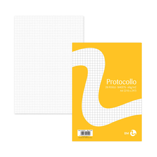 BM - 0100259 - Foglio protocollo - A4 - 5 mm - 60 gr - BM - conf. 20 pezzi