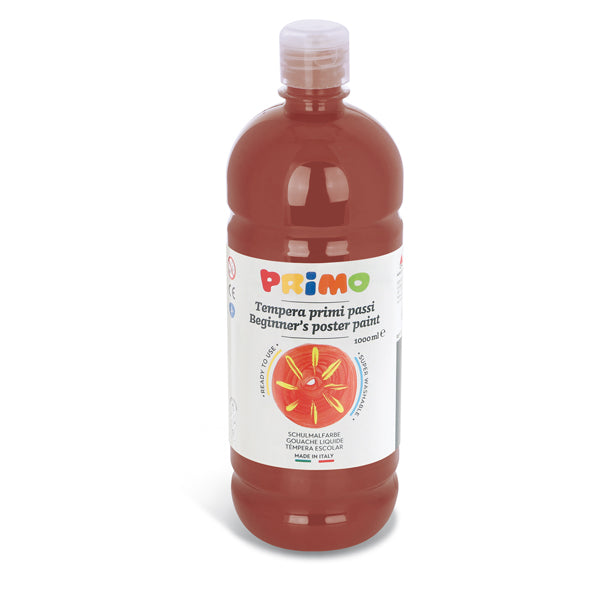PRIMO - MOROCOLOR - 204BR1000730 - Tempera pronta Primi Passi - 1 L - terra di Siena bruciata - Primo