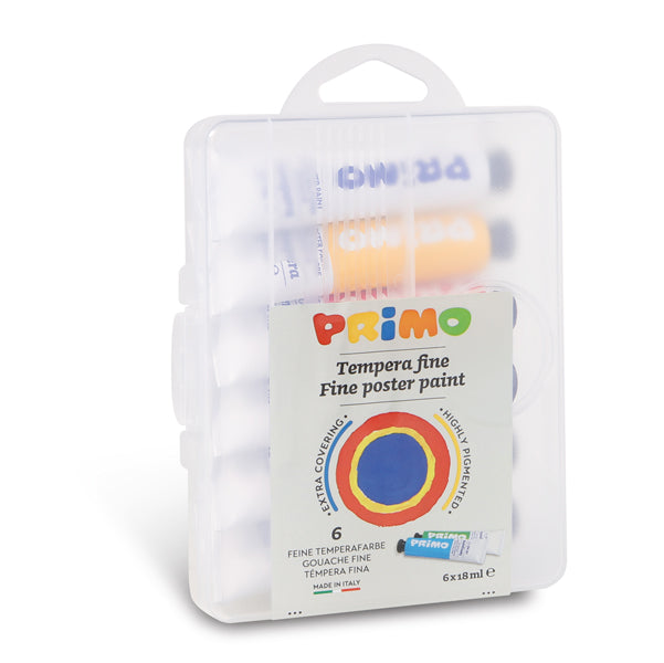 PRIMO - MOROCOLOR - 745T6GAP - Tubi tempera - 18 ml - colori assortiti - Primo - astuccio 6 pezzi