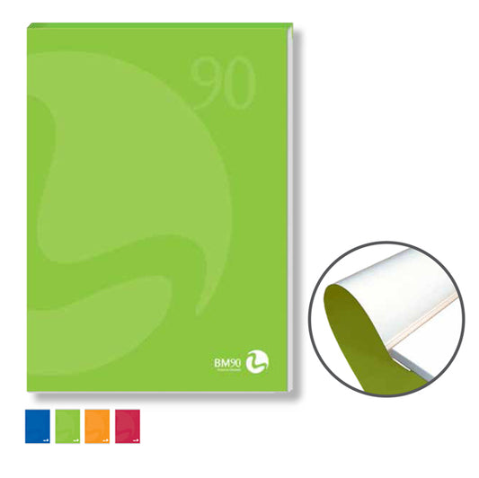 BM - 0100200 - Blocco notes BM90 - A4 - collato lato corto - quadretti 10mm - 80fg - 90gr - copertina 250gr - BM