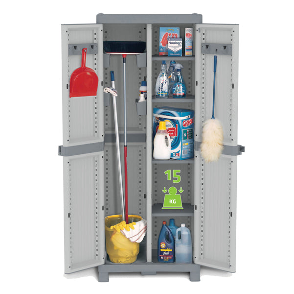 TERRY - 1002565 - Armadio Domino Wave - Base 3700 UW - 2 ante - 70 x 43,8 x 181,8 cm - PPL - grigio - Terry