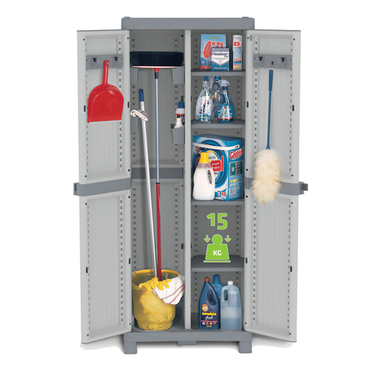 TERRY - 1002565 - Armadio Domino Wave - Base 3700 UW - 2 ante - 70 x 43,8 x 181,8 cm - PPL - grigio - Terry