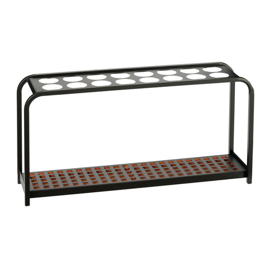 MEDIALINTERNATIONAL - 714029 - Portaombrelli Multi - 16 posti - 100,2 x 26 x 52,5 cm - nero-acciaio - Medial International
