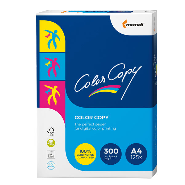 MONDI - 6391 - Carta Color Copy - A4 - 300 gr - bianco - Mondi - conf. 125 fogli
