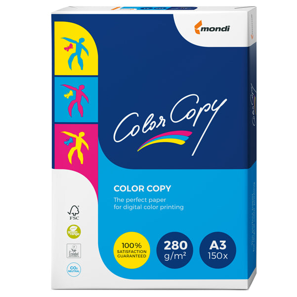 MONDI - 6382 - Carta Color Copy - A3 - 280 gr - bianco - Mondi - conf. 150 fogli