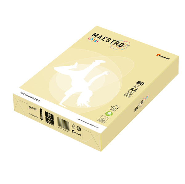 MONDI - 7016 - Carta Maestro Color - A4 - 80 gr - giallo tenue YE23 - Mondi - conf. 500 fogli