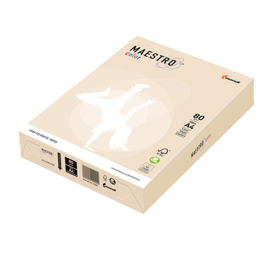 MONDI - 7002 - Carta Maestro Color - A4 - 80 gr - avorio-crema tenue CR20 - Mondi - conf. 500 fogli