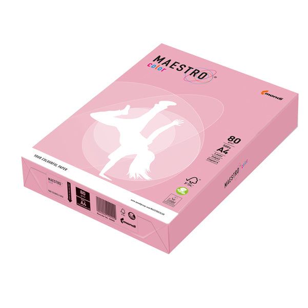 MONDI - 7005 - Carta Maestro Color - A4 - 80 gr - rosa tenue OPI74 - Mondi - conf. 500 fogli