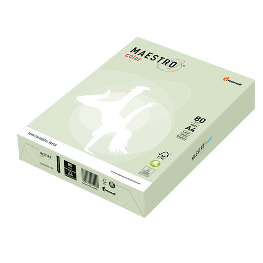 MONDI - 7012 - Carta Maestro Color - A4 - 80 gr - verde tenue GN27 - Mondi - conf. 500 fogli