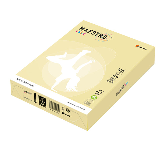 MONDI - 7216 - Carta Maestro Color - A4 - 160 gr - giallo tenue YE23 - Mondi - conf. 250 fogli