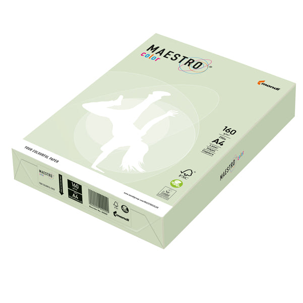 MONDI - 7212 - Carta Maestro Color - A4 - 160 gr - verde tenue GN27 - Mondi - conf. 250 fogli
