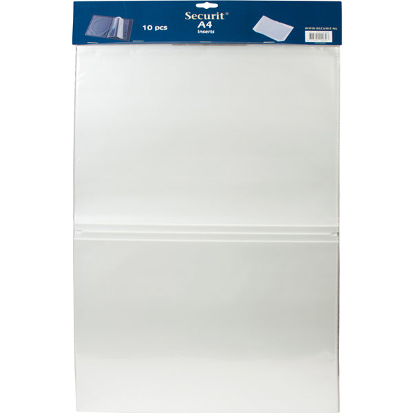 SECURIT - MC-TIA4 - Inserto doppio per portamenU' (Trendy, Design, Rio, Royal) - A4 - Securit - set 10 pezzi