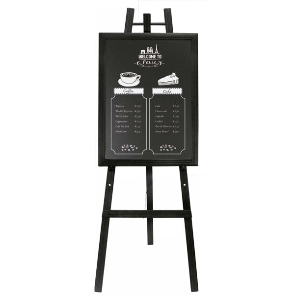 SECURIT - EZL-BL-165 - Cavalletto in legno nero - altezza 165 cm - Securit