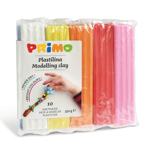 PRIMO - MOROCOLOR - 269PP10 - Panetto plastilina - 10 colori - 55gr - Primo