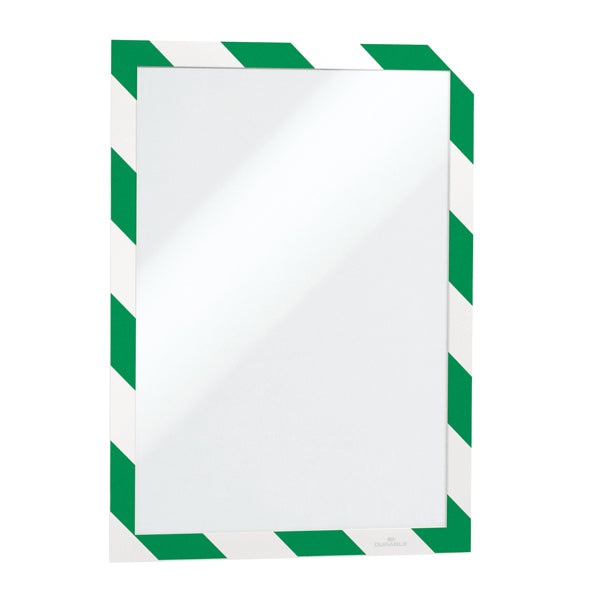 DURABLE - 4944-131 - Cornice Duraframe Security - adesiva - pannello magnetico - A4  (21 x 29,7 cm) - verde-bianco - Durable