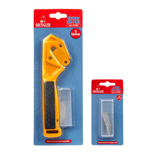 ITERNET - 4319B - Cutter apricartoni SX 783 - 3 lame di ricambio incluse - Artiglio