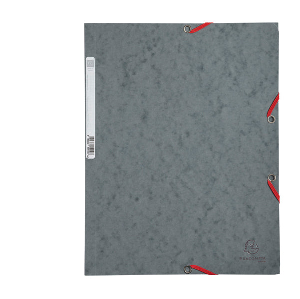 EXACOMPTA - 55511E - Cartellina con elastico - cartoncino lustrE' - 3 lembi - 400 gr - 24x32 cm - grigio - Exacompta