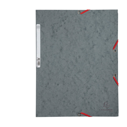 EXACOMPTA - 55511E - Cartellina con elastico - cartoncino lustrE' - 3 lembi - 400 gr - 24x32 cm - grigio - Exacompta
