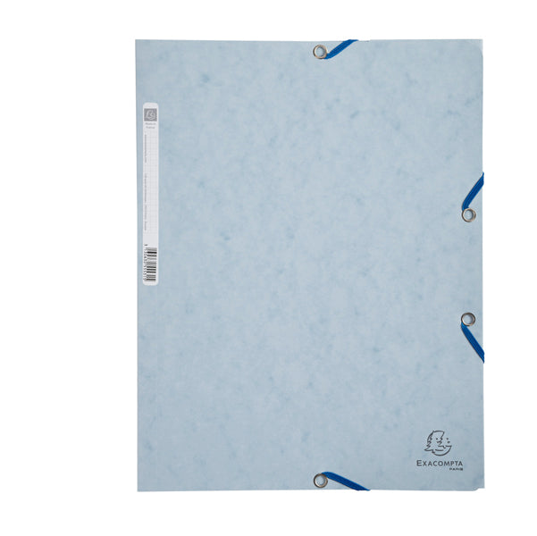 EXACOMPTA - 55531E - Cartellina con elastico - cartoncino lustrE' - 3 lembi - 400 gr - 24x32 cm - grigio chiaro - Exacompta